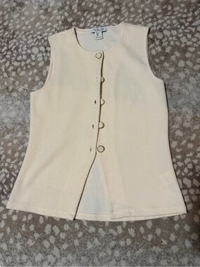 Rachel Zoe Cream Sleeveless Ring-Front Tank